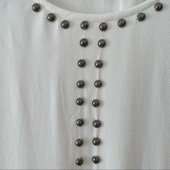 NWOT Witchery Australia White Dress with Gunmetal Embellishment - Picture 8 of 10